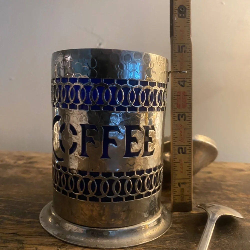 Vintage Gales of Sheffield Silverplated COFFEE Canister - Hammered Silver